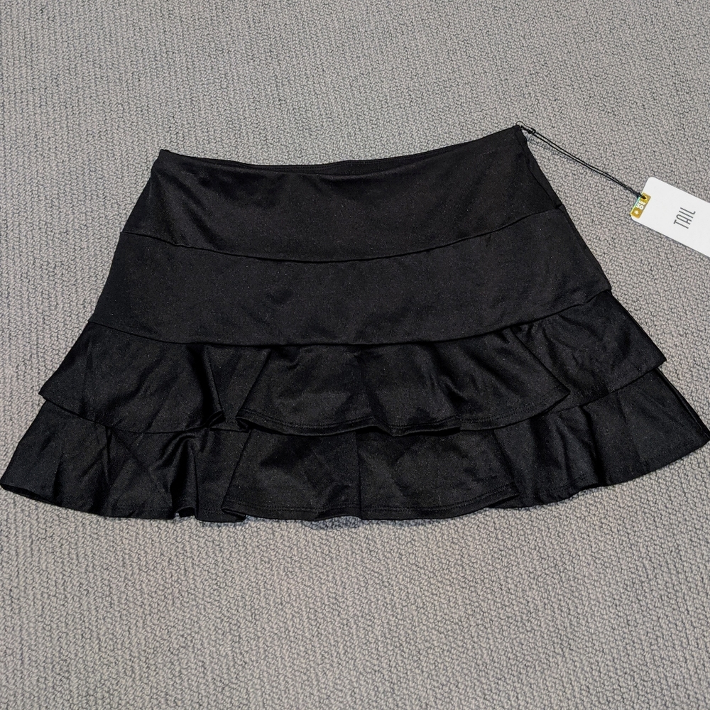 Black Ruffled Skort NWT